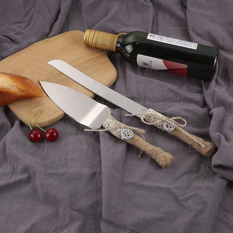 Metal cake knife Set of 2 Wedding party pizza bread shovel Dessert pastry knife Cake Cheese divider Baking tools