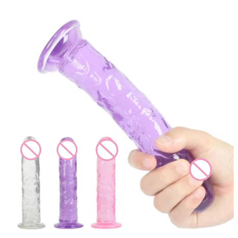 Soft Jelly Dildos With Strong Suction Cup Realistic Dildo Without Vibrator Artificial For Lesbian Female Masturbation Sex Toys