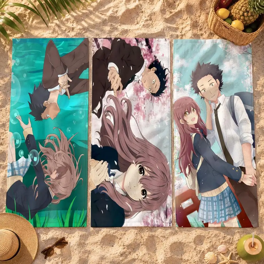 A S-Silent Voice Towel Beach Towel Quick Dry Absorbent Bath Towel For Swimming Gym Camping Outdoor Sunbathing