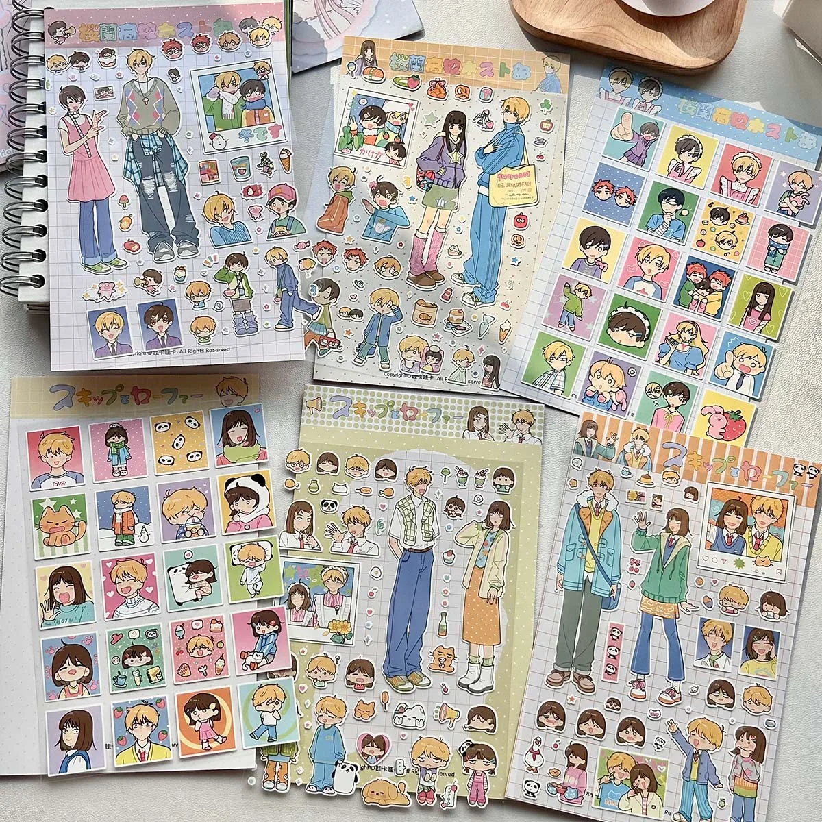 

cute boy girl journal stickers