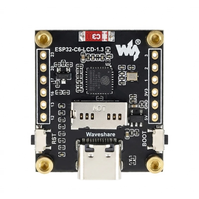 ESP32-C6 LCD Development Board 1.3 inch Display 1.3inch Screen ST7789 240x240 Mini TV SD-Port QST  LVGL For Arduino