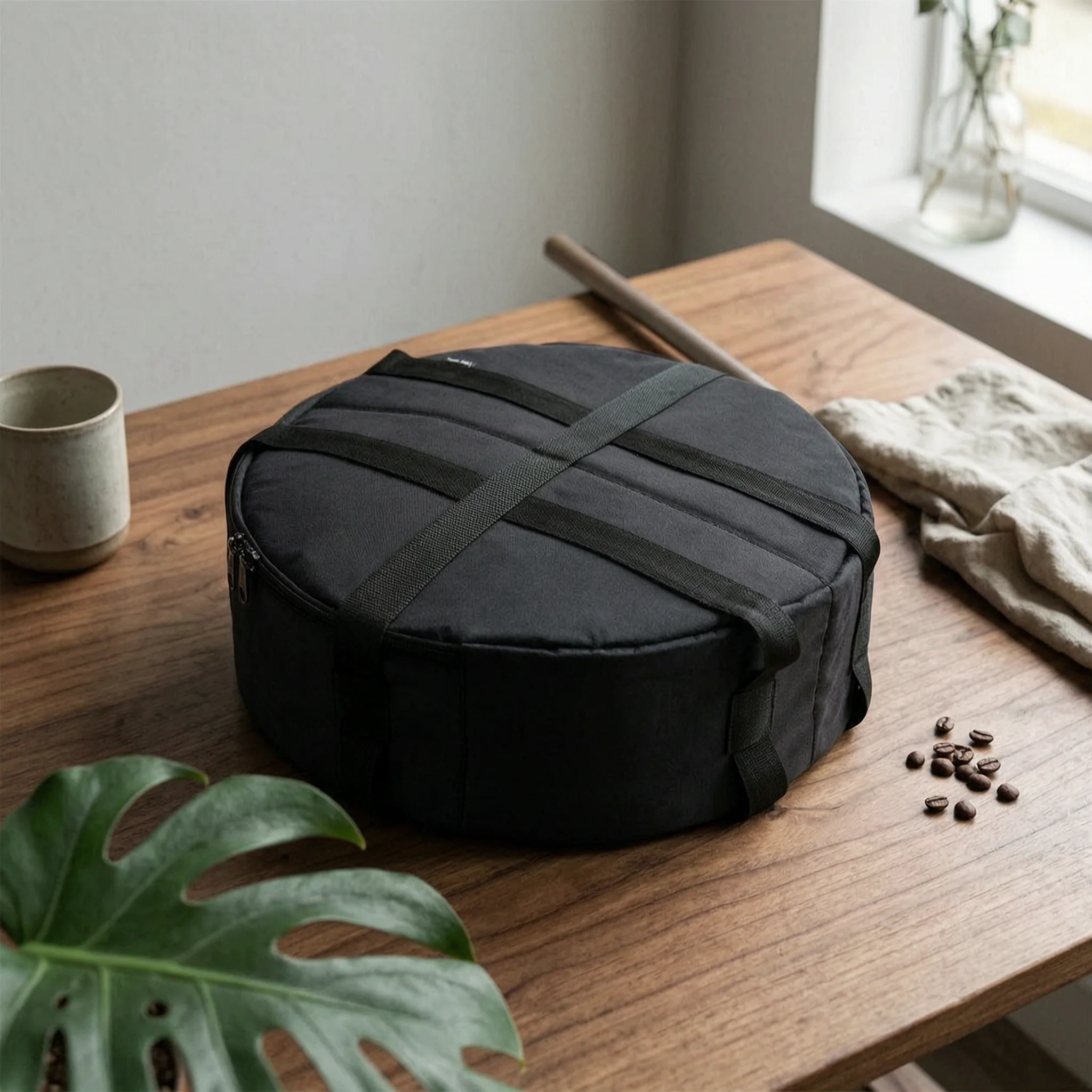 Round Weight Plate Carrier 1680D Oxford Cloth Weight Plate Backpack Weighted Backpack Padded Fitness Gear Shoulder Straps