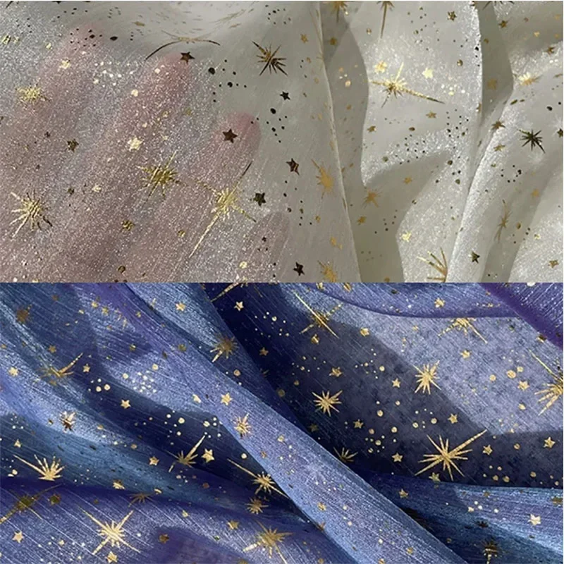 

Glitter Shiny Crepe Organza Fabric Bronzing Tulle Mesh Fabric for Woman Dress Handmade DIY Sewing Accessories Designer Fabric