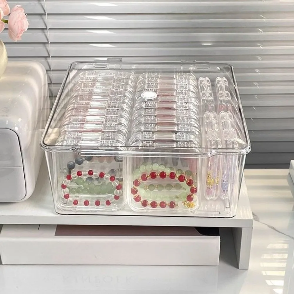 

26pcs with Lid Wenwan Bracelet Box Dustproof Transparent Nail Art Storage Box Square Anti Oxidation Acrylic Sealed Box