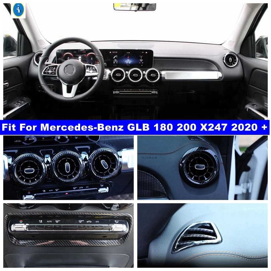 

ABS Auto Dashboard Middle / Side AC Air Conditioning Vents Decor Ring Cover Trim For Mercedes-Benz GLB 180 200 X247 2020 - 2024