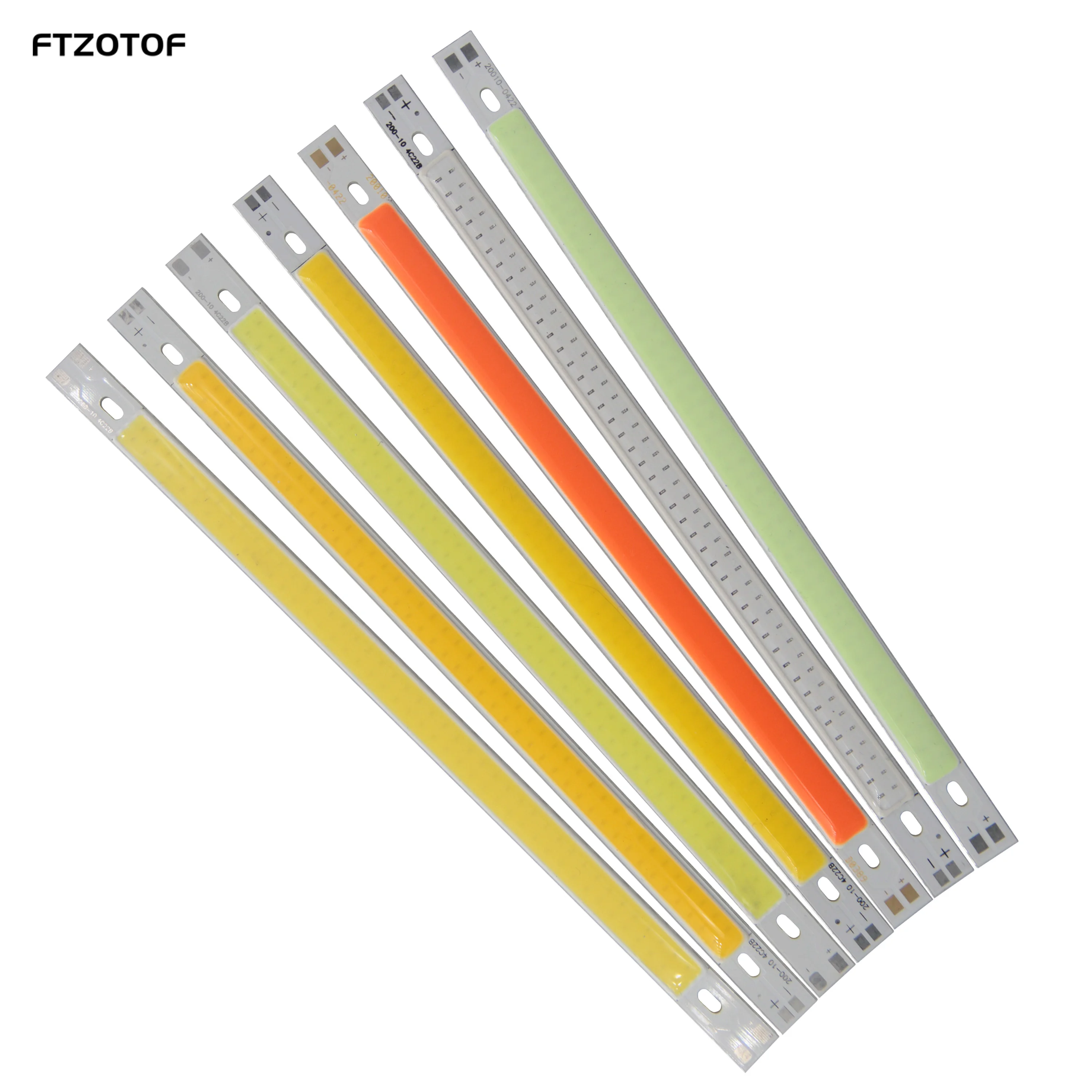 FTZOTOF 200x10mm 12V DC przyciemniane światło LED źródło światła niebieski czerwony zielony ciepły zimny biały pasek Chip LED 10W do żarówka