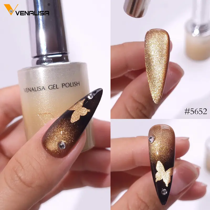 1pc Venalisa 10ml Nail Gel Polish Round Brush HEMA FREE TPO FREE Soak Off Sparkle Cat Eye Gel Lacquer Soft Texture Gel Varnish - Image 3