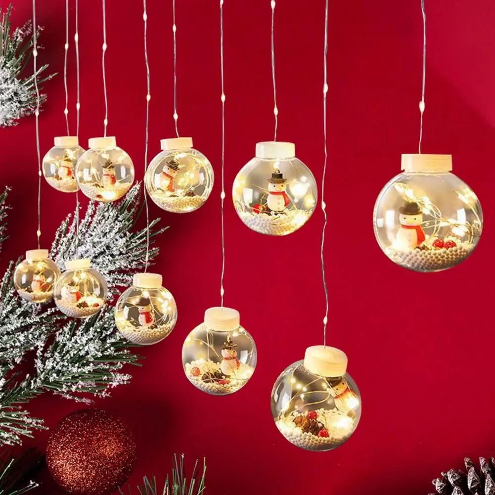 Guirnalda de luces LED con forma de bola de deseos, adorno de dibujos animados, ahorro de energía, no deslumbrante, mejora la atmósfera, alambre de cobre, navidad