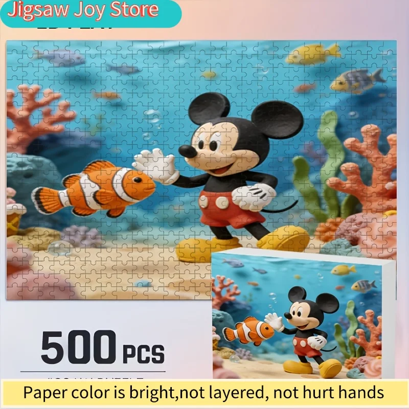 

Disney Stitch and Mickey Home Decor Print | 2D Flat Jigsaw Puzzle, Ideal for Adult Brain Teasers, Perfect for Living Room Dis