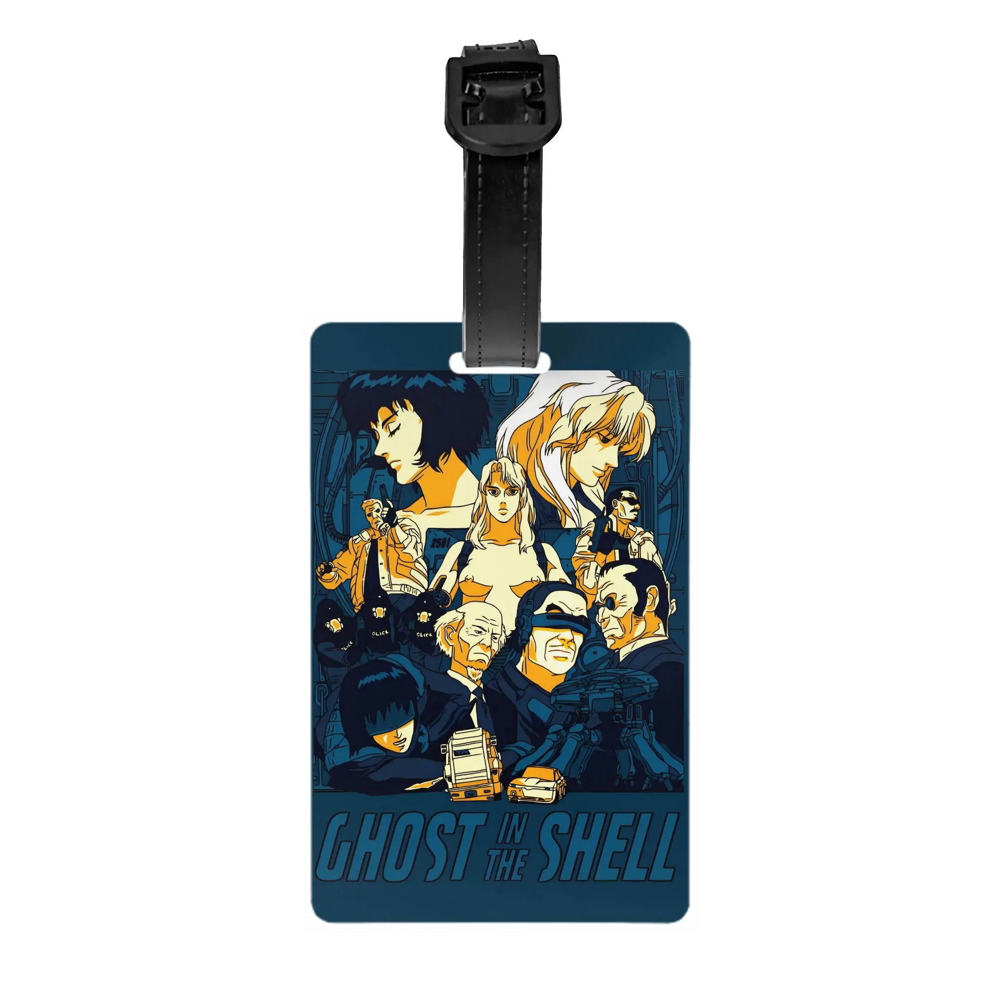 

Индивидуальные бирки для багажа «Призрак в доспехах» для чемоданов, забавные аниме-бирки для багажа, идентификационная этикетка с защитой конфиденциальности