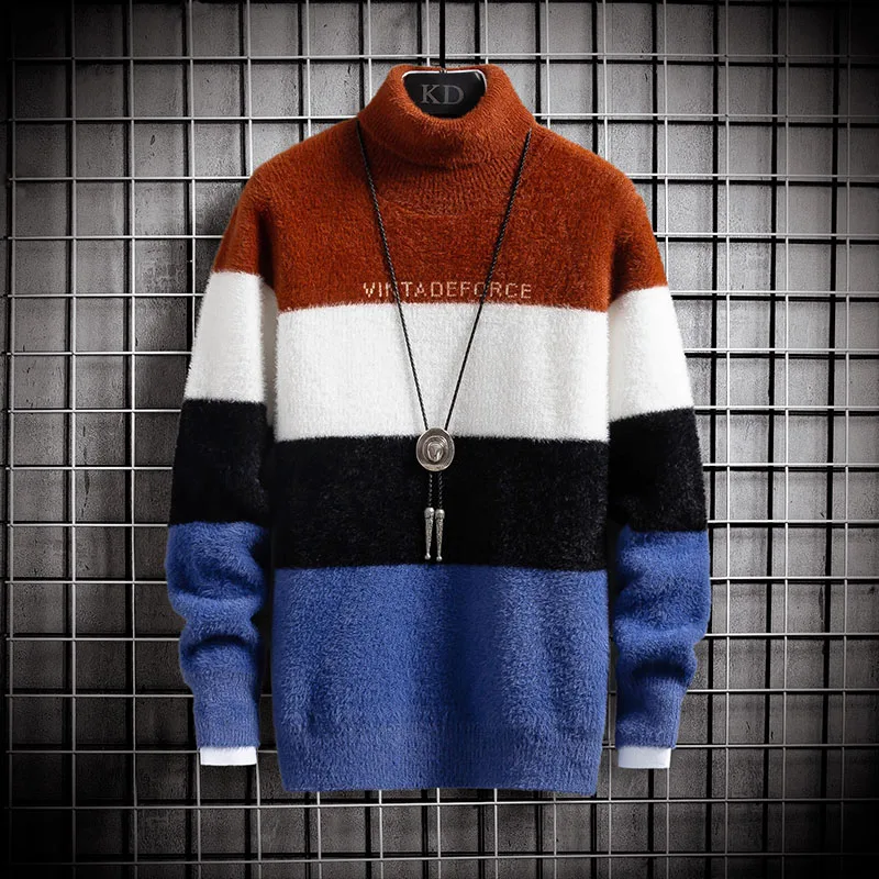 

Turtleneck Men's High Collar Sweater Vintage New Knit Man Warm Clothes Sweaters Cool Things Sale Men's Jumpers 2023 Autumn New