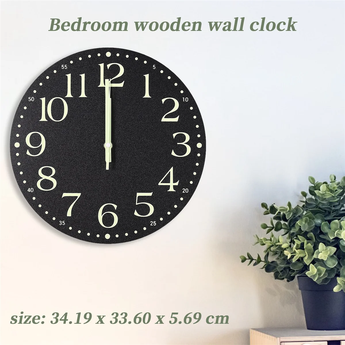 Nuevo reloj de pared luminoso, reloj con pilas silencioso sin tictac de 12 pulgadas, decoración de reloj de pared iluminado para dormitorio