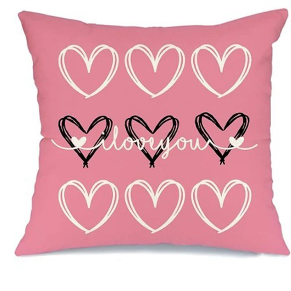 Valentinstag Dekoration Kissenbezug Geschenk süße romantische Home Raumdekoration I LOVE YOU Muster Design Sofakissenbezug