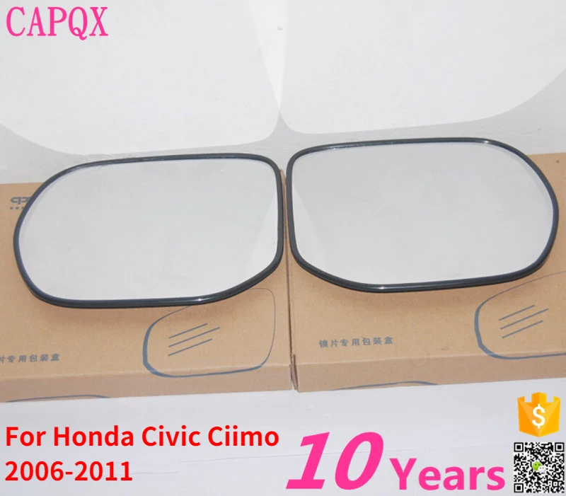 

CAPQX 2PCS Sub-assy Rearview Mirror Glass Clear Rear View Mirrors Lens For Honda Civic Ciimo 2006 2007 2008 2009 2010 2011