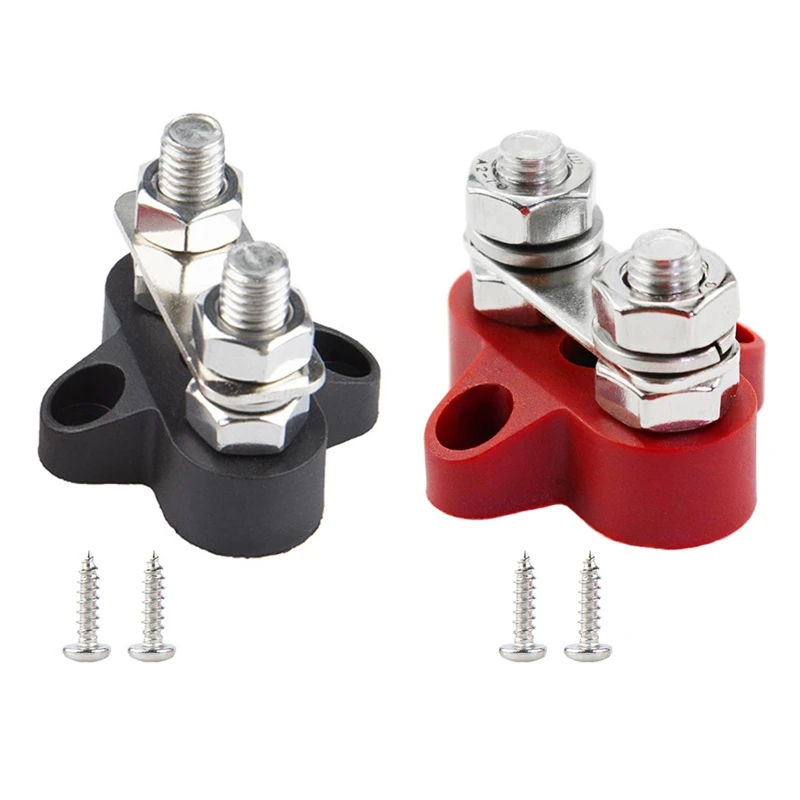 Bus Bar Terminal Blocks Heavy Duty M8+M8 Positive Power Distribution Studs for Truck RV Yacht