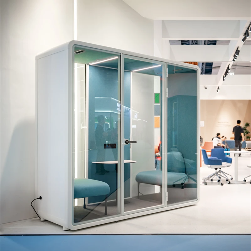 Hot Sale Acoustic Silent Work Pod Office Meeting Pods 2 Person Soundproof Meeting Booth With Laminated Glazed