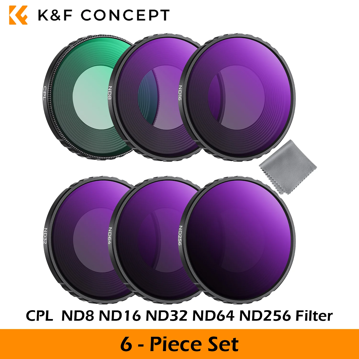 K&F CONCEPT ND CPL Zwarte Diffusie 1/4 Filterset voor DJI Osmo Nano Vlogging Camera Neutrale Dichtheid Gepolariseerd HD Optisch