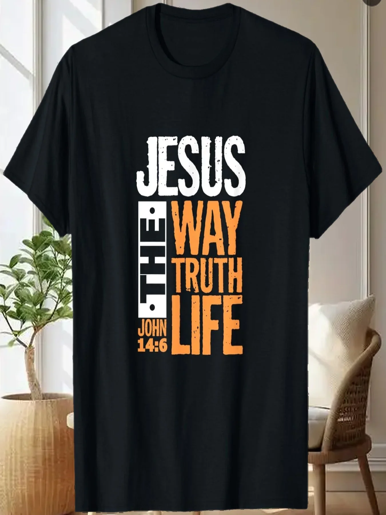 

Jesus The Way Truth Life John 14:6 Christian Bible Verse Cotton T-Shirt Trip