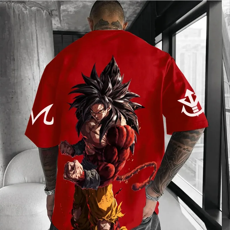 

Summer T-shirt Anime Son Goku Dragon Ball Harajuku Men's Oversized Retro Streetwear Women's Casual Loose Short-sleeved Top Y2K