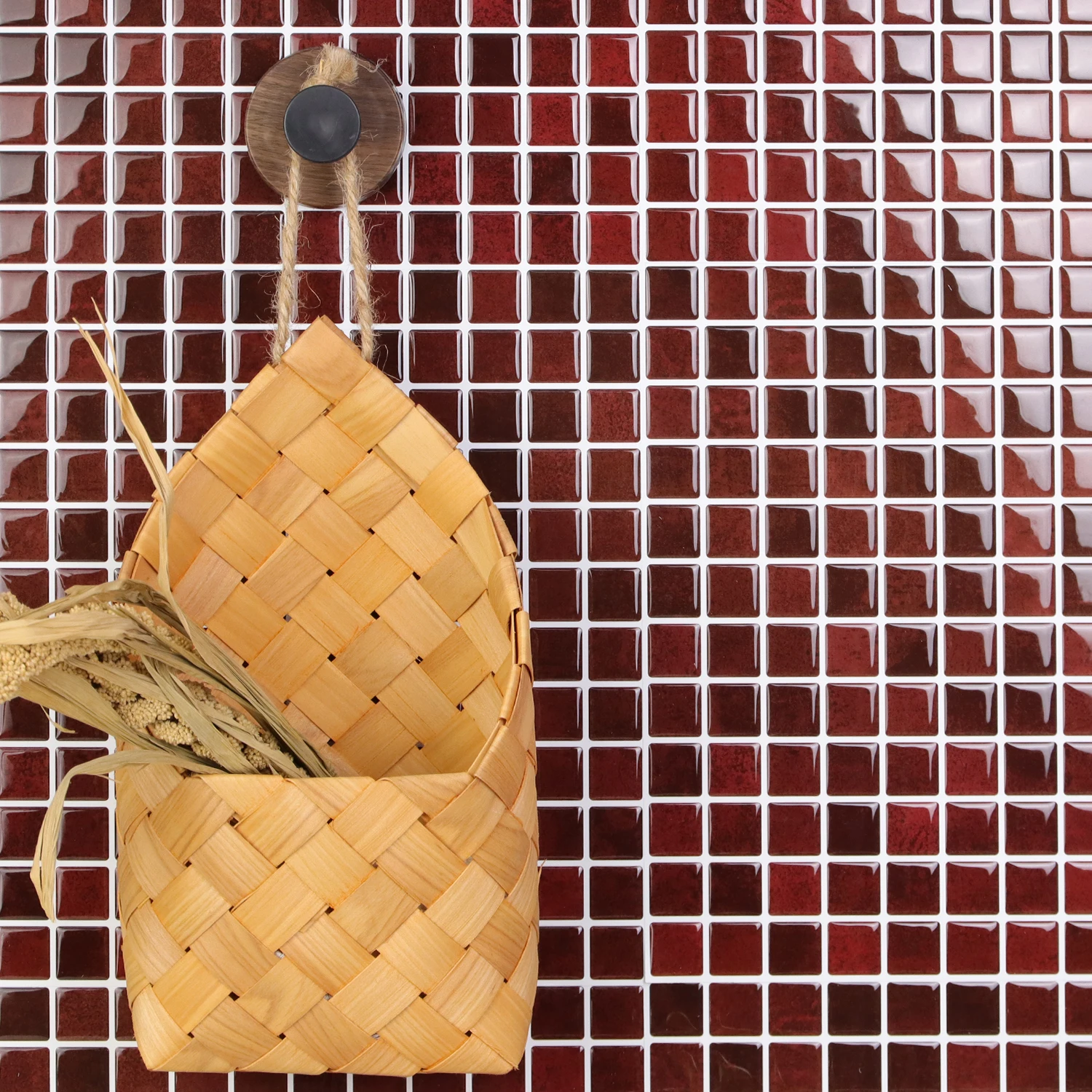 

3pcs 3D Mosaic Wall Tiles Waterproof Heat Resistant Wallpaper Peel and Stick Tile Decals Bathroom Wall Stickers For Home Decor