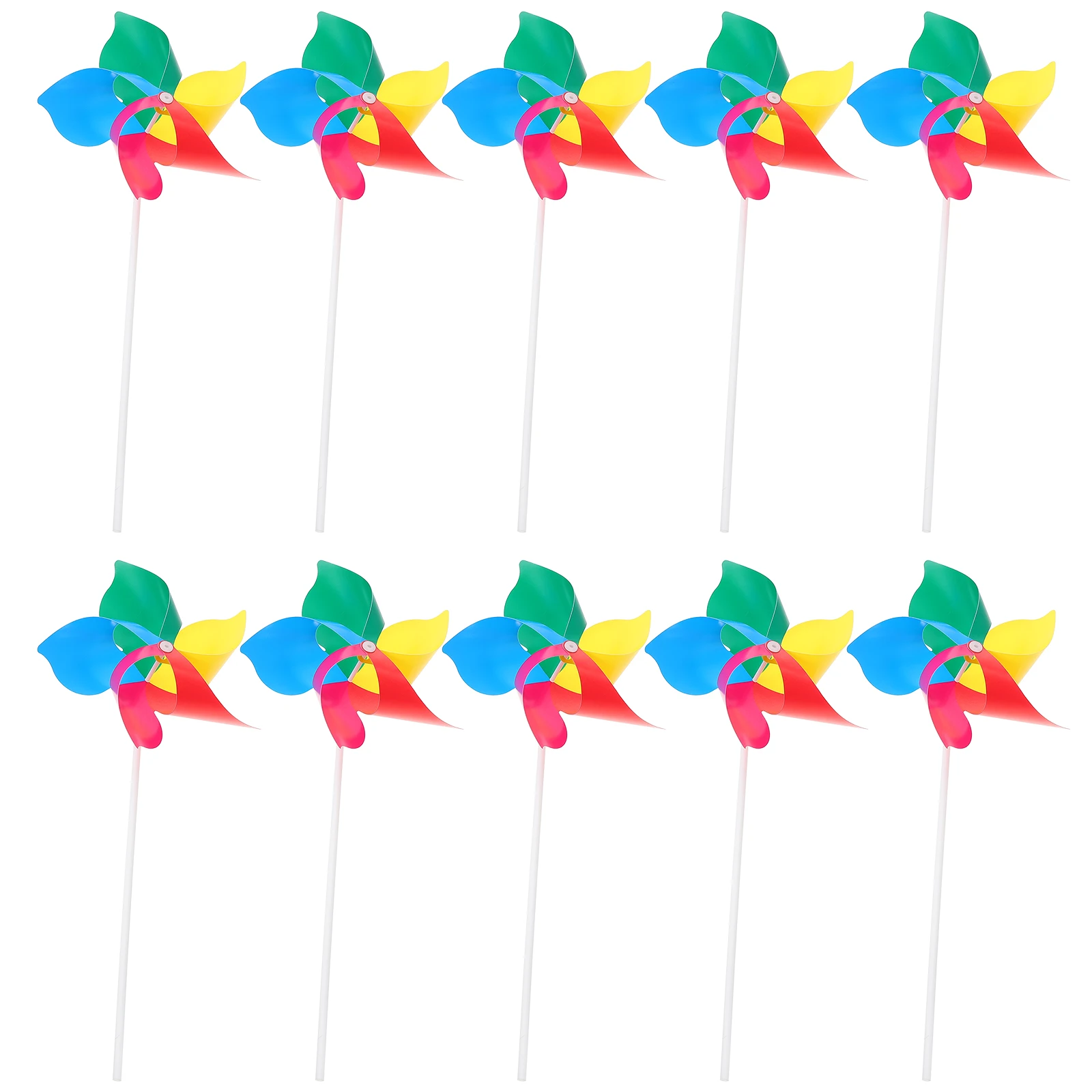 

10 Pcs Colorful Windmill Diy Pinwheels Decorations for Kids Handheld Party Toy Colored