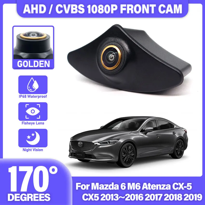 AHD 1080P Fisheye CCD Car Front View Parking Positive Logo Camera For Mazda 6 M6 Atenza CX-5 CX5 2013~2015 2016 2017 2018 2019
