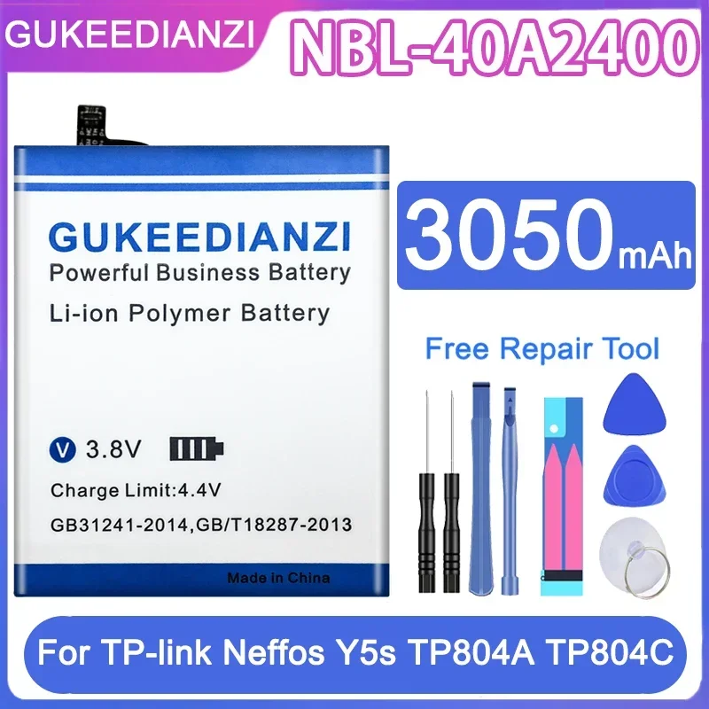 

GUKEEDIANZI NBL-40A2400 Battery For TP-link Neffos Y5s TP804A TP804C Mobile Phone NEW 3050mAh Battery Batteria + Free Tools