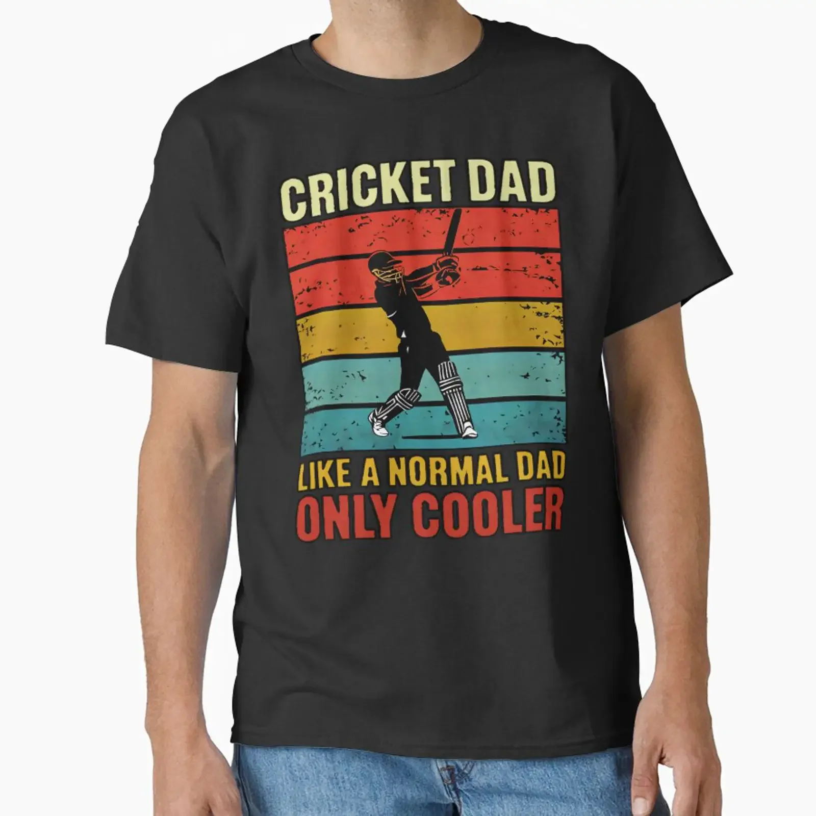 Cricket Dad Like A Normal Only Cooler Classic T Shirt vintage Washed homme Stretched Breathable Casual Stylish Versatile