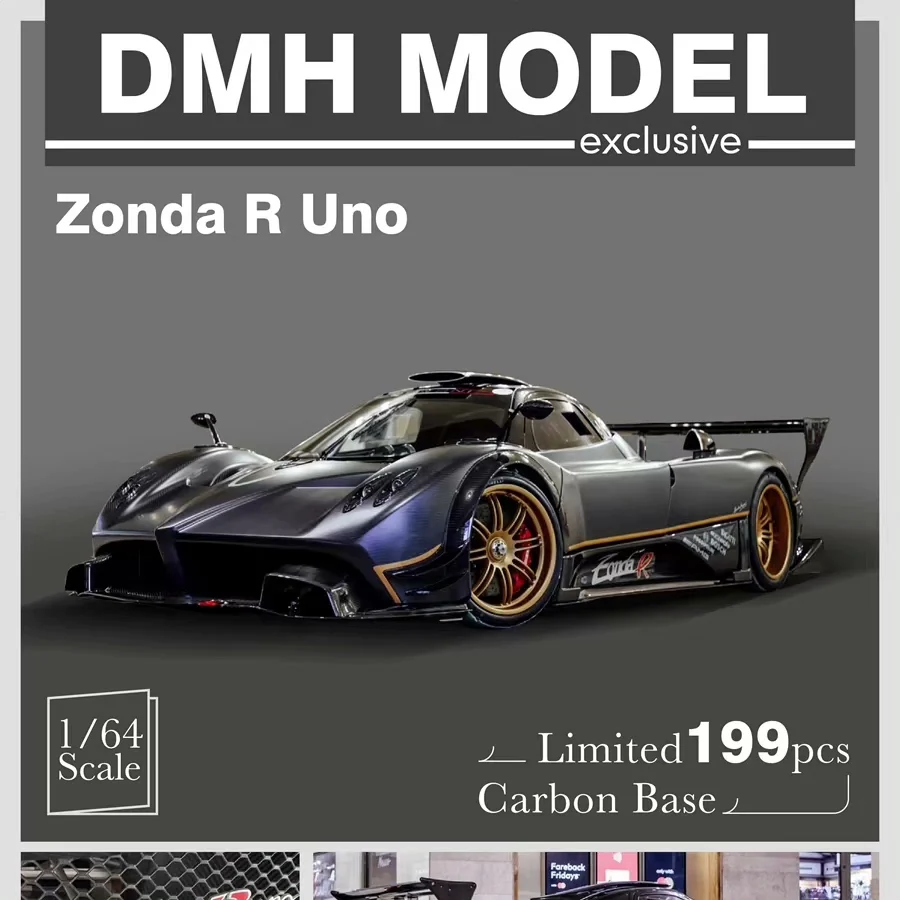 DMH 1:64 Pagani zonda R nero edizione limitata 199 modello in resina giocattoli regalo per bambini