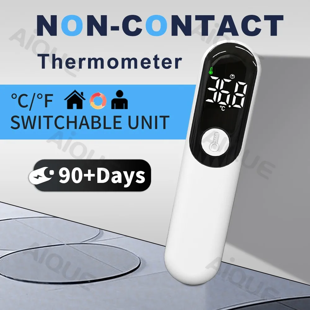 AiQUE Rechargeable Thermometer Standby 90days LED  Digital Infrared Medical Forehead Thermometer Body Temperature Fever for Baby