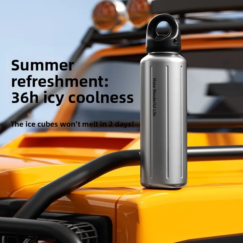 Quick-opening stainless steel insulated cup - Outdoor travel and sports water bottle - Insulated and cold-resistant cup