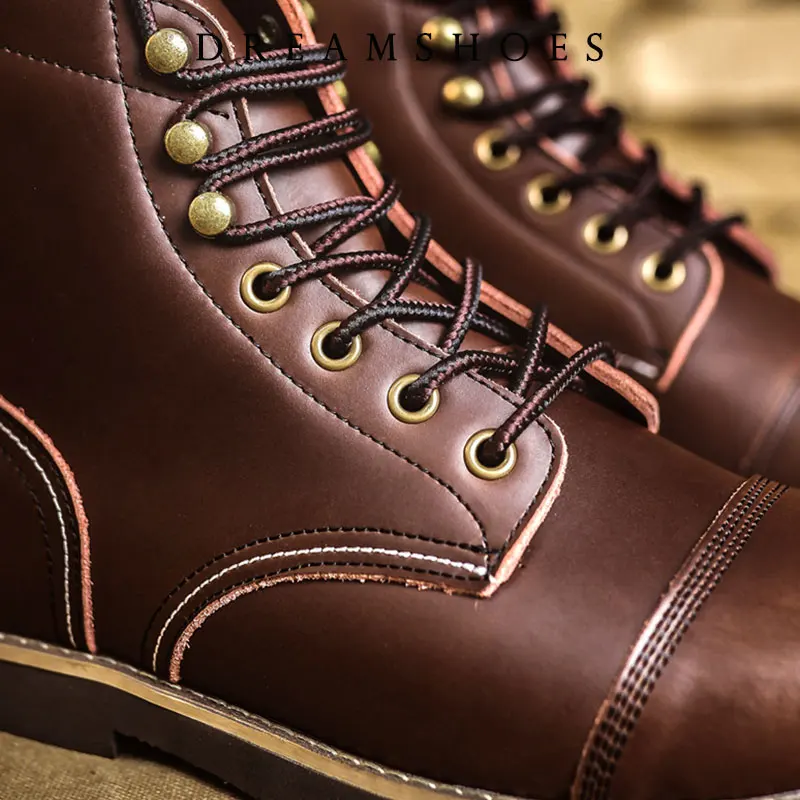 2025 جديد اليابانية خمر مصمم الأدوات اليدوية الرجال حذاء كاجوال جلد البقر جولة تو حذاء من الجلد دراجة نارية أحذية الشتاء