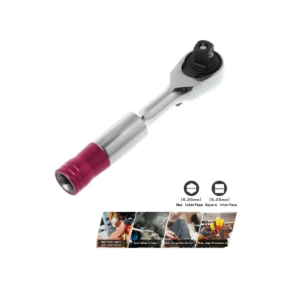 72 Teeth Torque Ratchet Wrench 1/4\'\' Mini Socket Wrenches Repair Tool For Vehicle Bicycle Bike