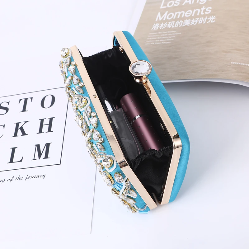 Fashionable design chain mini luxury evening bags High Quality Diamond Purses Handbags Ladies Party Wedding Bags For Females