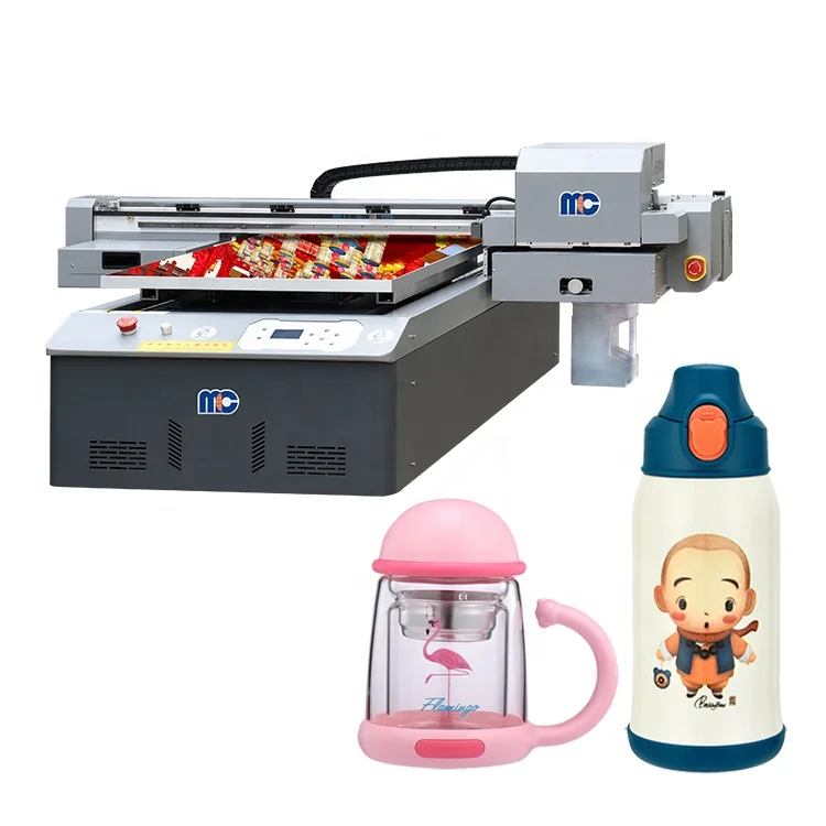 China Factory UV Inkjet Printer 3d Led Printing Machine with 3 Pcs XP600 Printhead 6090 Flatbed with Rotary Device Print Bottles