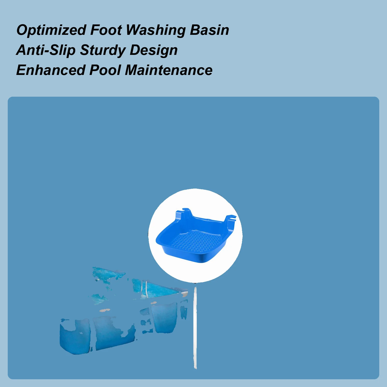 

Ванна для ног у бассейна, нескользящий поддон для замачивания ног, умывальник для ног в бассейне, портативная ванна для ног, установленная на лестнице для бассейна, аксессуары для бассейна