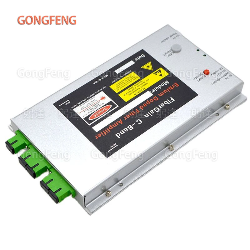 MINI EDFA Optical Amplifier 1550nm 4ports Output Power 16dBm Building Optical Fiber Equipment Used CATV FTTB Network