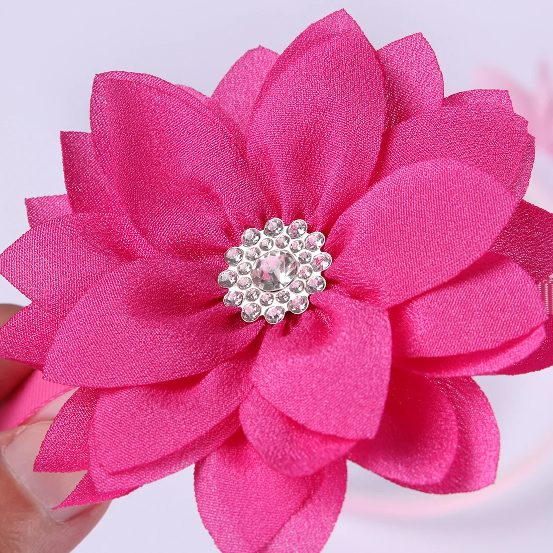 Fashion Solid Flower Hairbands For Sweet Girls Princess Crystal Flower Headbands Headwear Kids Hair Accessories Hair Bands