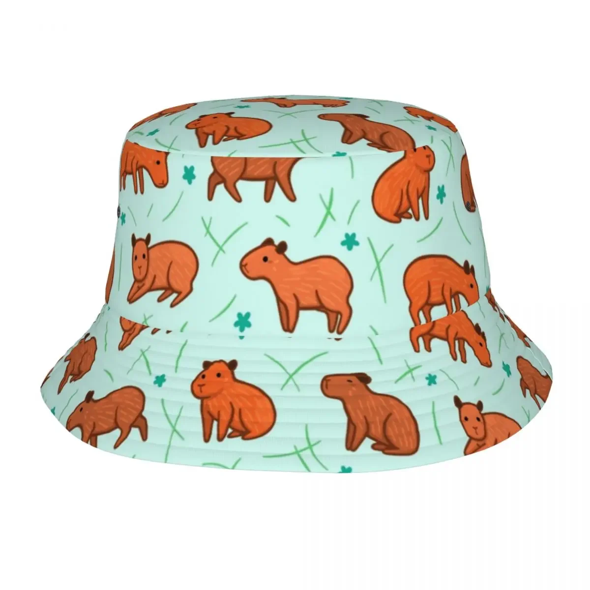 Capybara Pattern Bob Hat for Women Men Beach Cartoon Cute Floppy Hat Unique Design UV Protection for Outdoor Sports Cap Headwear