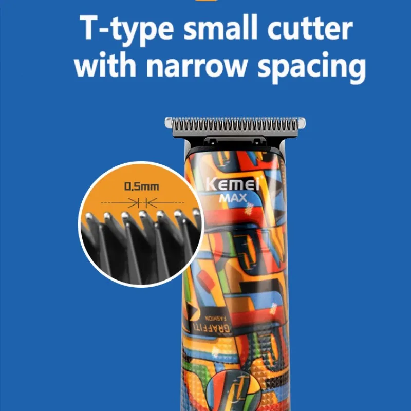 Kemei-cortadora de pelo eléctrica profesional para hombres, potente cortadora de pelo para Barba, máquina cortadora de pelo recargable, batería de litio