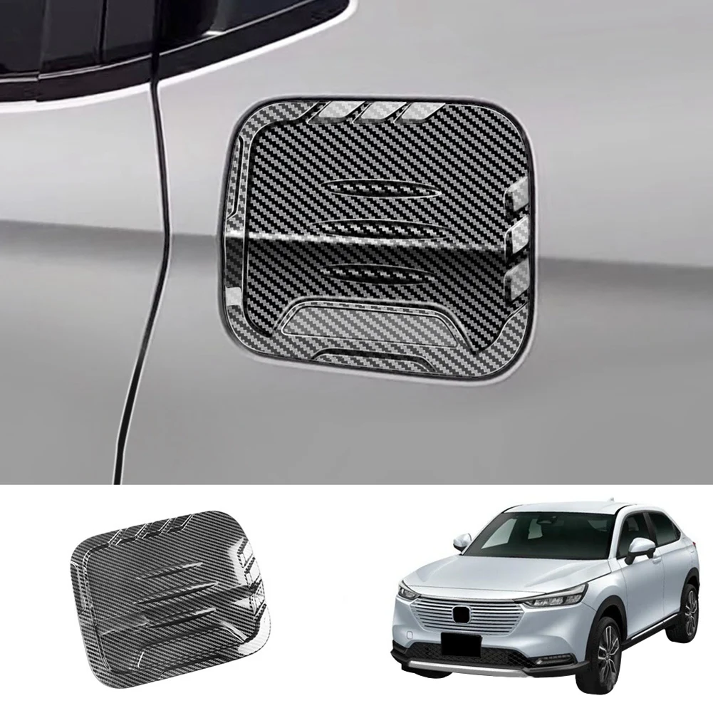 Car Carbon Fiber Fuel Tank Cover Oil Tank Cap Decoration Stickers Fit for Honda HRV HR-V Vezel 2021 2022