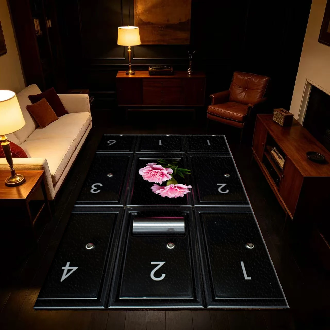 Creative Mailbox Pink Carnation Floral Art Photography Carpet Floor Non-Slip Floor Mat