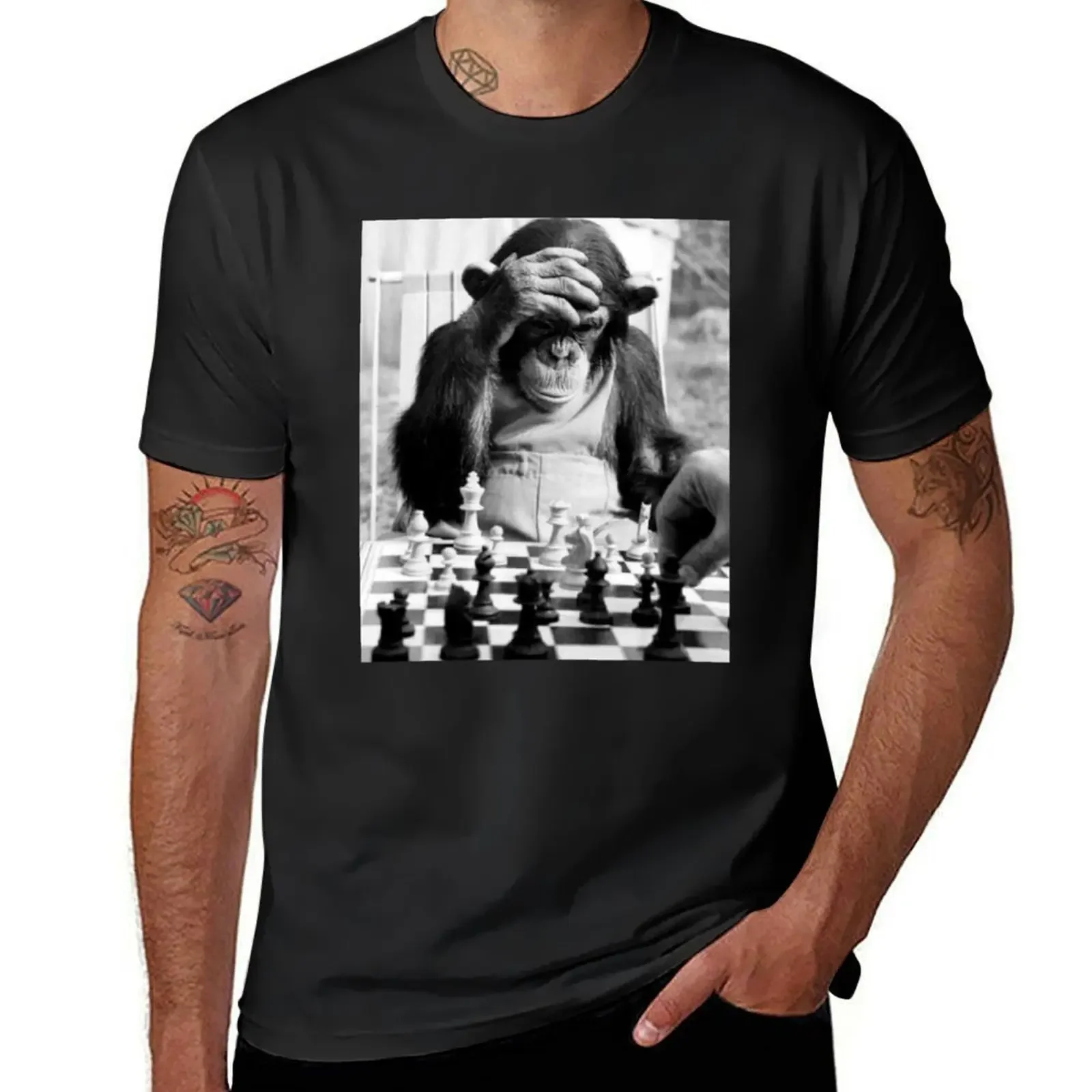 Monkey Play Chess T-Shirt hippie clothes quick drying men graphic t shirts