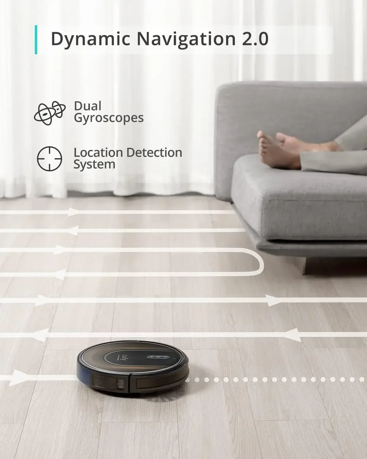 eufy by Anker, RoboVac G30 Hybrid, Dynamic Navigation 2.0, 2-in-1 Sweep and mop, 2000Pa Powerful Suction,Robot Vacuum,Wi-Fi