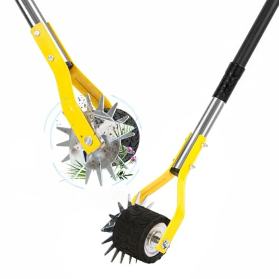 

Manual Edger Lawn Tool 75 Inch Hand Edger for Lawn with Extra-Wide Wheel Grass Edge Trimmer with Adjustable Handle Ideal Wheel