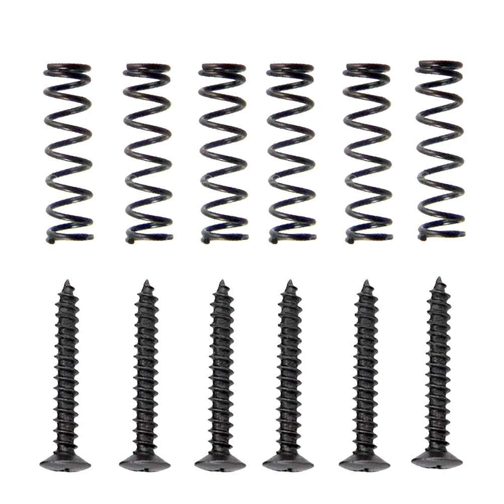 

6pcs Electric Pickup Screws Springs Black Replacement Set for Single Coil Guitar Pickup Adjustment Easy Install Guitar Parts