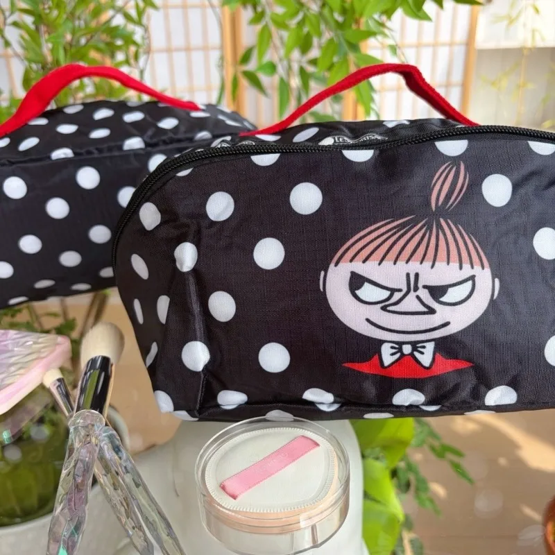 

Moomin Little My Print Makeup Bag Large Capacity Portable Waterproof Travel Makeup Bag Toilet Bag with Handle for Giving Gifts