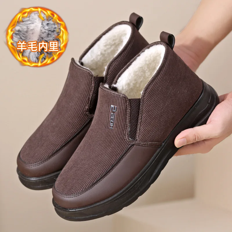 

Men's Winter Ankle Boots Faux Fur Lined Snow Boots COmfortable Warm Short Boots Outdoor Anti-Slip Comfortable Work Walking Shoes