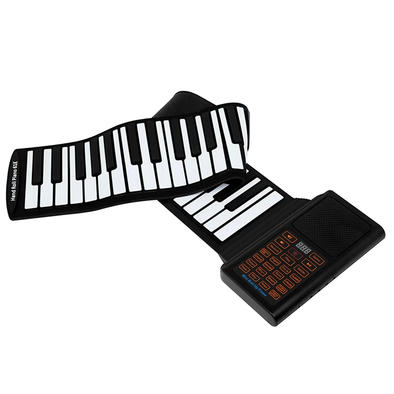 61-Key Hand-Rolled Electronic Organ Portable Folding Silicone Hand-Rolled Piano Accordion