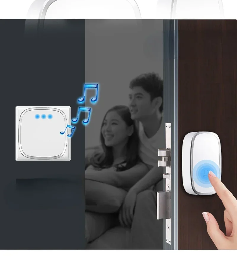 Wireless Doorbell 433MHz Home Welcome Doorbell Intelligent Button or 38 Sound Tuya Smart WIFI Door Bell Chime Security Alarm